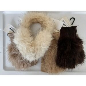 Old Navy Cozy Faux Fur Gloves Earmuffs Women's Lot 4 Winter Gift Set Soft Plush